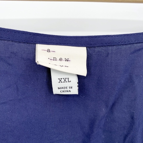 Womens XXL A New Day Navy Eyelet Square Neck Top - Picture 6 of 8